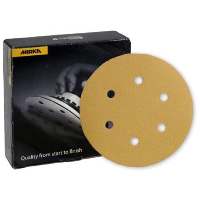 HB Body Mirka Gold Velcro Disc 150mm X P120 6+1 Hole