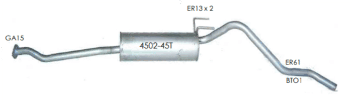 Toyota HILUX YN67 2.2 4X4 REAR EXHAUST PIPE WITH SILENCER
