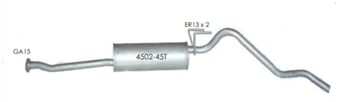 Toyota HILUX 2.2/2.4 4X4 3Y/4Y/2L/22R ENG REAR EXHAUST PIPE WITH SILENCER