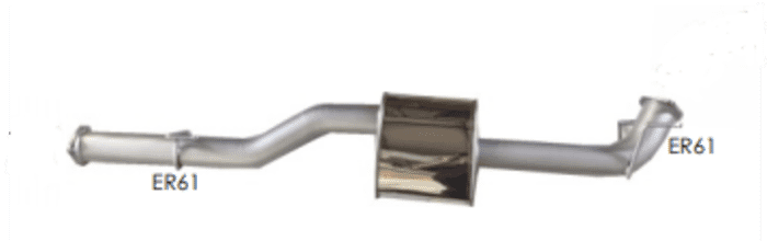 Toyota HILUX 3.0 D4D 76MM FREEFLOW MIDDLE EXHAUST PIPE WITH SILENCER